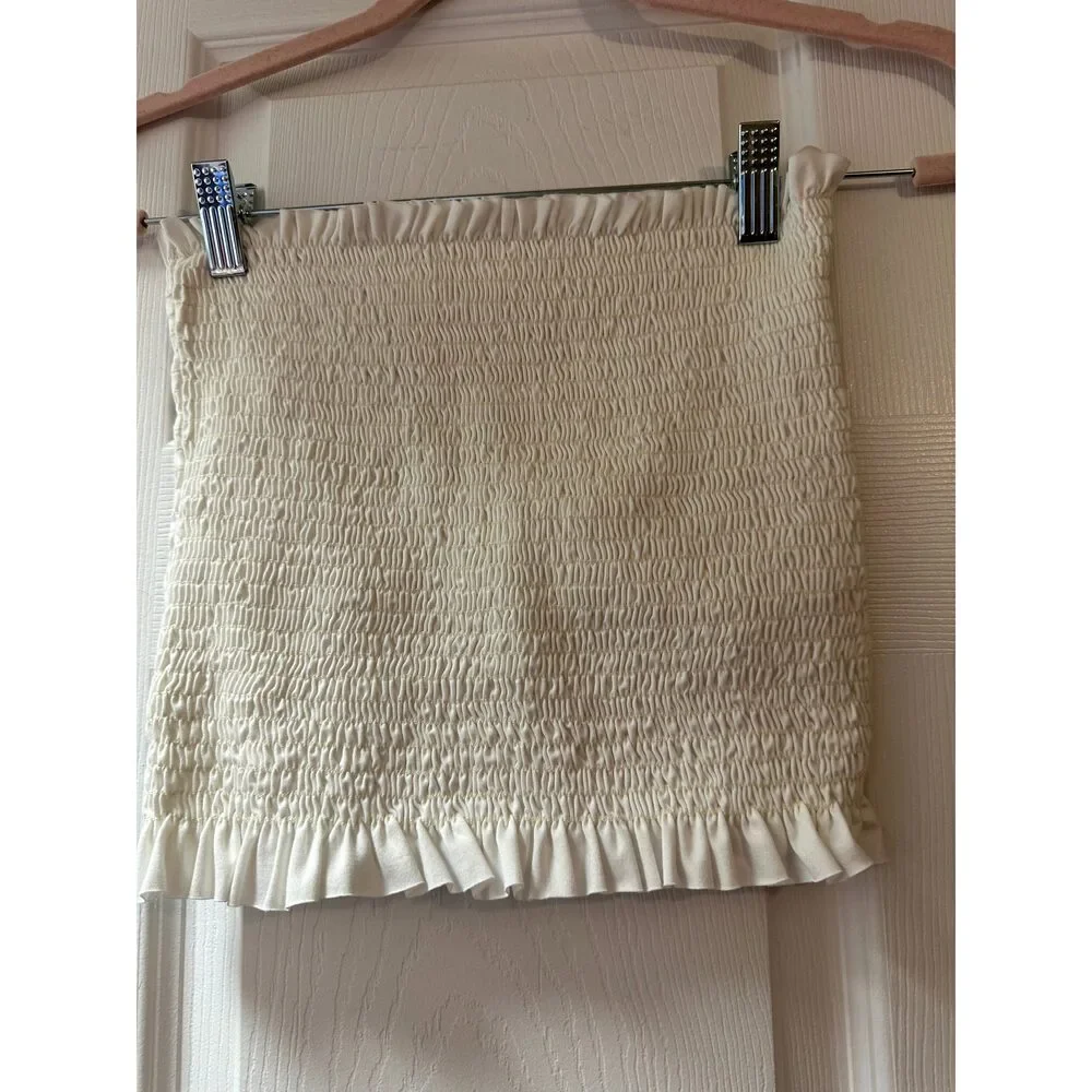 White Ruffle Tube Top - Picture 2 of 2